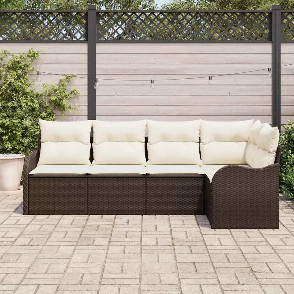 vidaXL Tuin Sofa Set 5 st Bruin poly rattan, foto 3