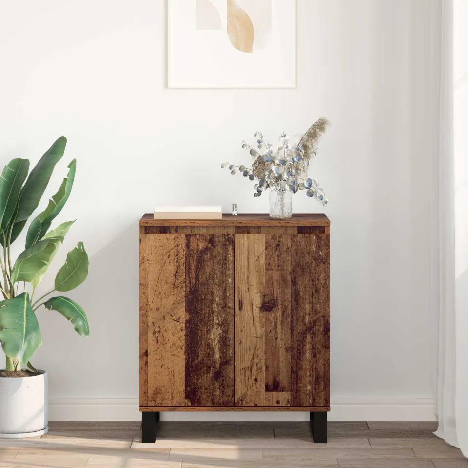vidaXL Dressoir Oud Hout 60 x 35 x 70 cm Bewerkt hout bruin, foto 4