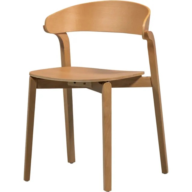 WOOOD Cras Eetkamerstoel - Hout- Naturel - 75x52x42