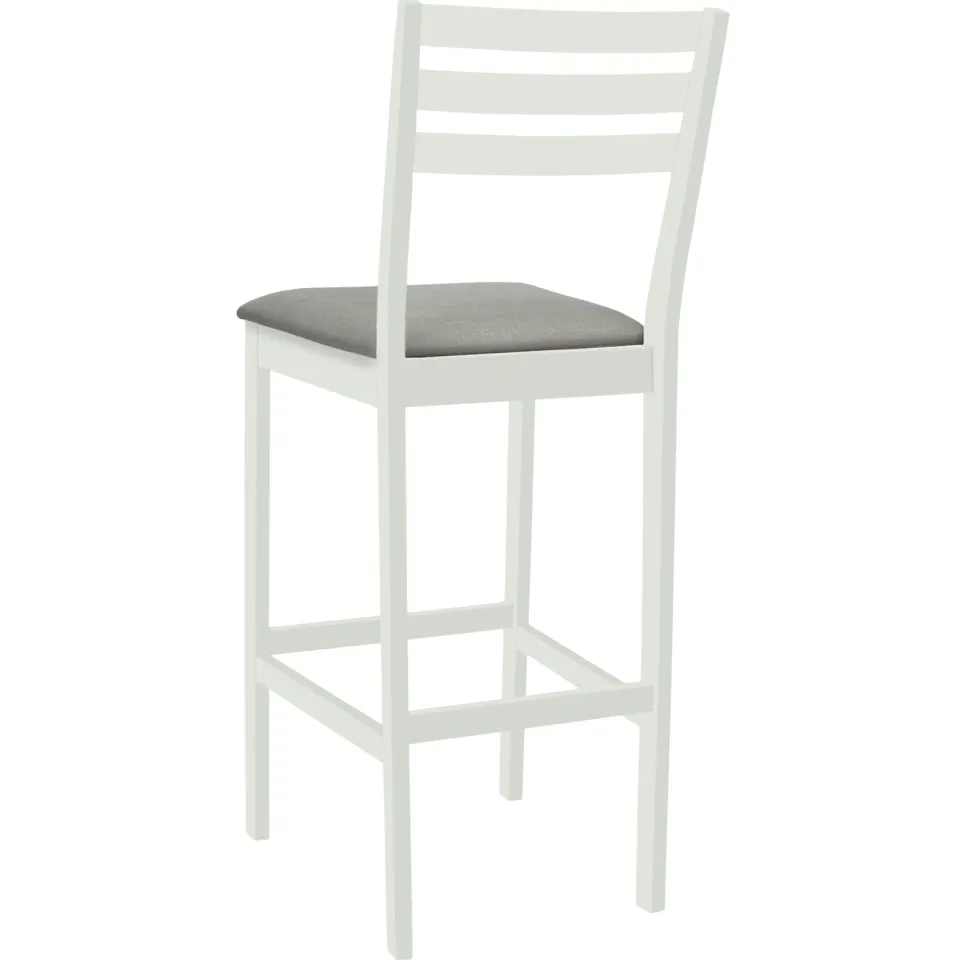 vidaXL Barkruk 2 st Wit en Grijs Massief Rubberhout en Stof, foto 4