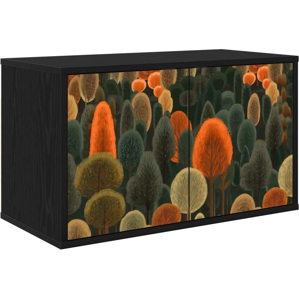 vidaXL Wandgemonteerd tv-meubel ZAANDAM 69 x 33 x 40 cm Zwart eiken, foto 3