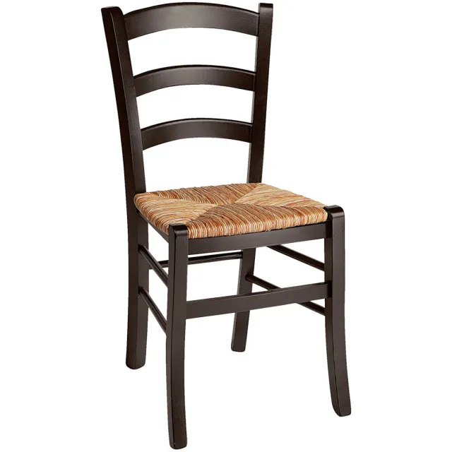 PULSIVA 2x PULSIVA Houten stoel Herakles 2 Basic; 40x46x87 cm (BxDxH); zitting naturel, frame donkerbruin; 2 stuk / verpakking