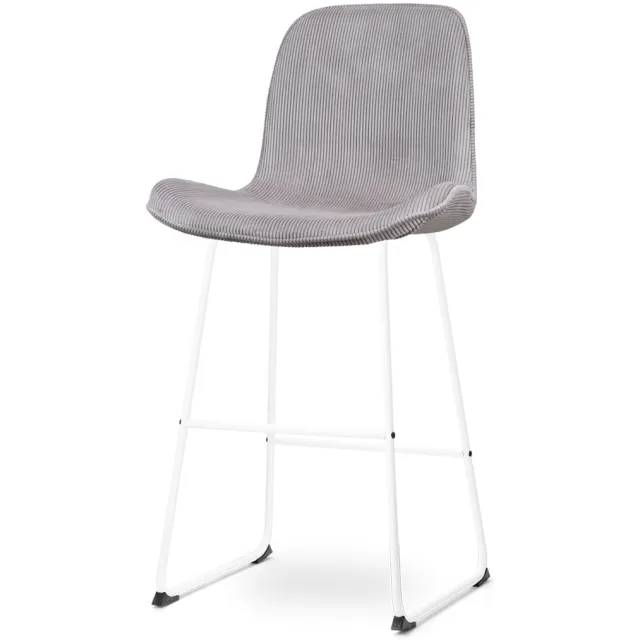 Nolon Nino-Fé barkruk rib warm grijs - wit onderstel - 75 cm, foto 2