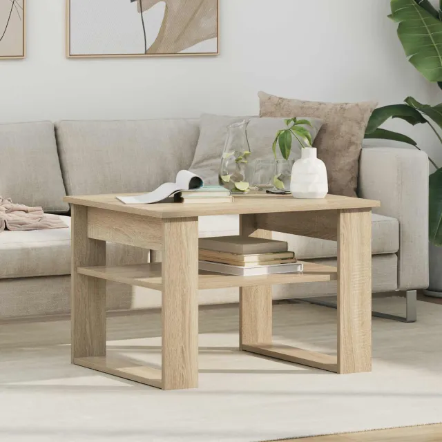 vidaXL Salontafel Sonoma Eiken 64 x 54 x 44 cm Bewerkt hout, foto 2