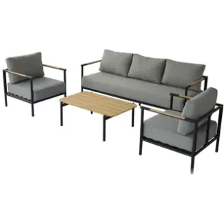 Central Park - Loungeset Zante - Aluminium/eucalyptus - 5 Personen Grijs