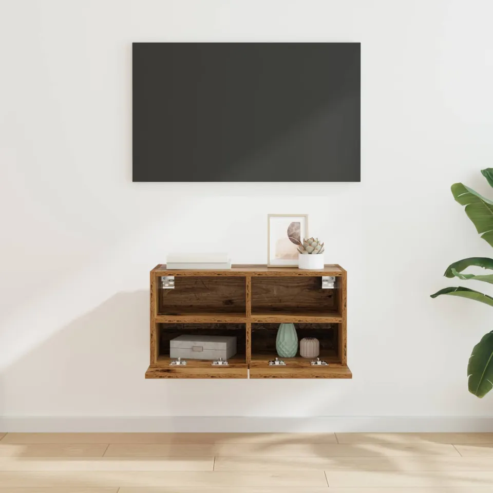 vidaXL TV Wandkast 60 x 30 x 30 cm Oud Hout Bewerkt hout bruin, foto 4
