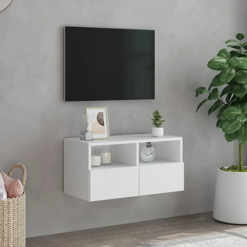 vidaXL Tv-wandmeubel 60x30x30 cm bewerkt hout wit, foto 3