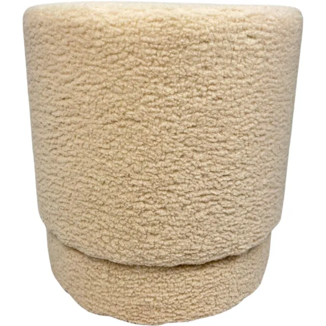 Casamoda Teddy Poef - Ø42 cm - Poef Rond - Stof - Beige