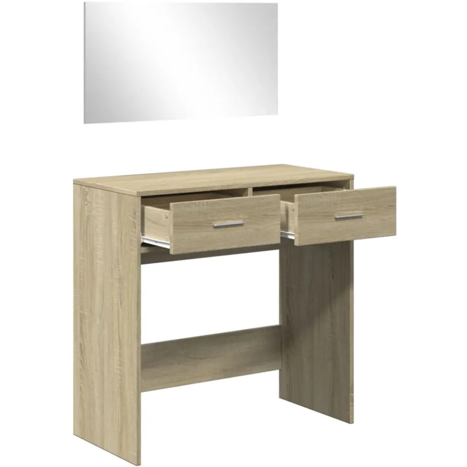 vidaXL Kaptafel met spiegel 80x39x80 cm sonoma eikenkleurig, foto 4