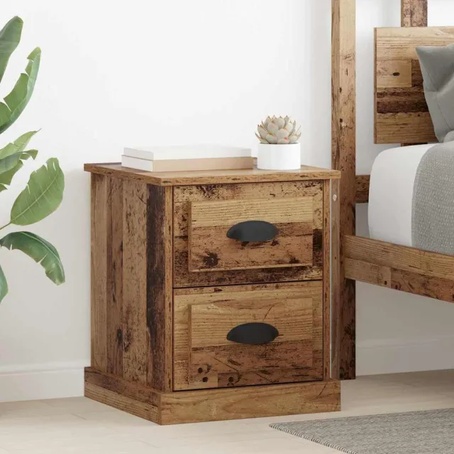 vidaXL Nachtkastje Oudhout 39 x 39 x 47.5 cm Bewerkt hout Bruin