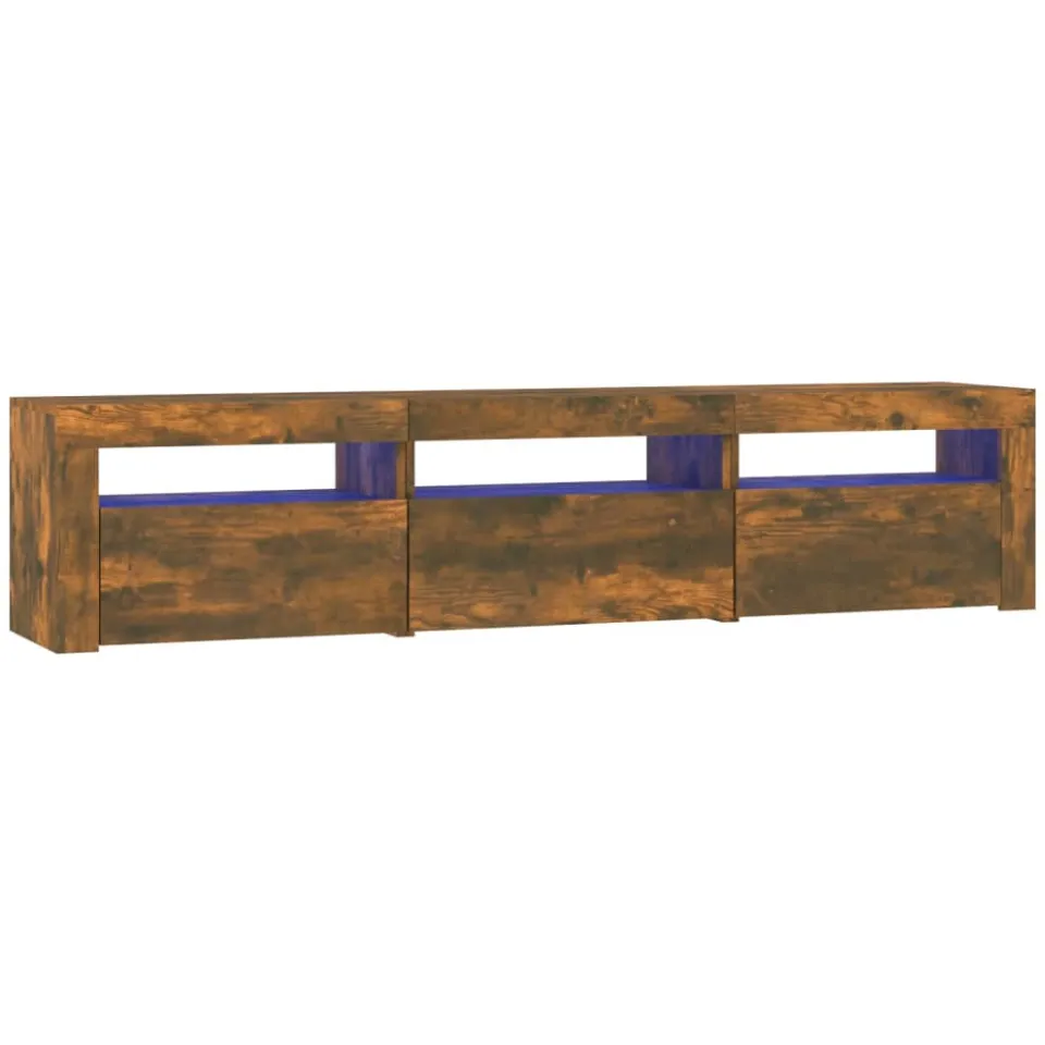 vidaXL Tv-meubel met LED-verlichting 180x35x40 cm gerookt eikenkleurig Bruin