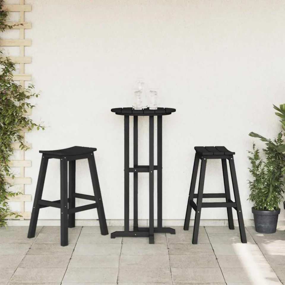 vidaXL Barkruk 2 st Zwart 52 x 43 x 73,5 cm HDPE, foto 3