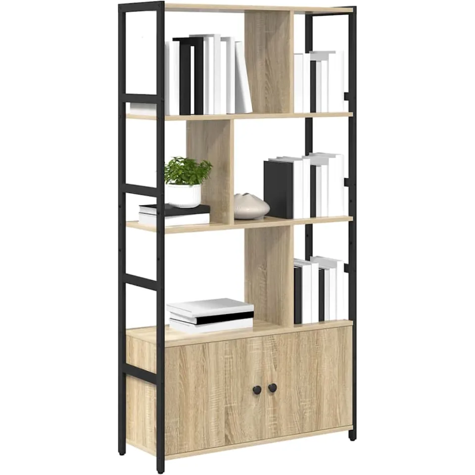 vidaXL Boekenkast 80 x 30 x 155,5 cm Bewerkt hout Sonoma Eiken Bruin