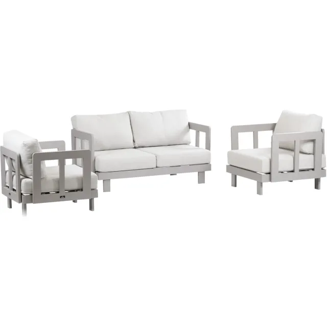 Normin Stoel-bank loungeset Tulum | 3-delig | 4 personen | Sand/Camel | Aluminium