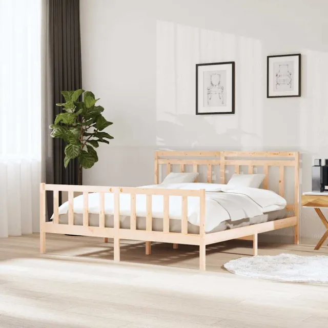 vidaXL Bedframes Naturel 180 x 200 cm Massief grenenhout Bruin