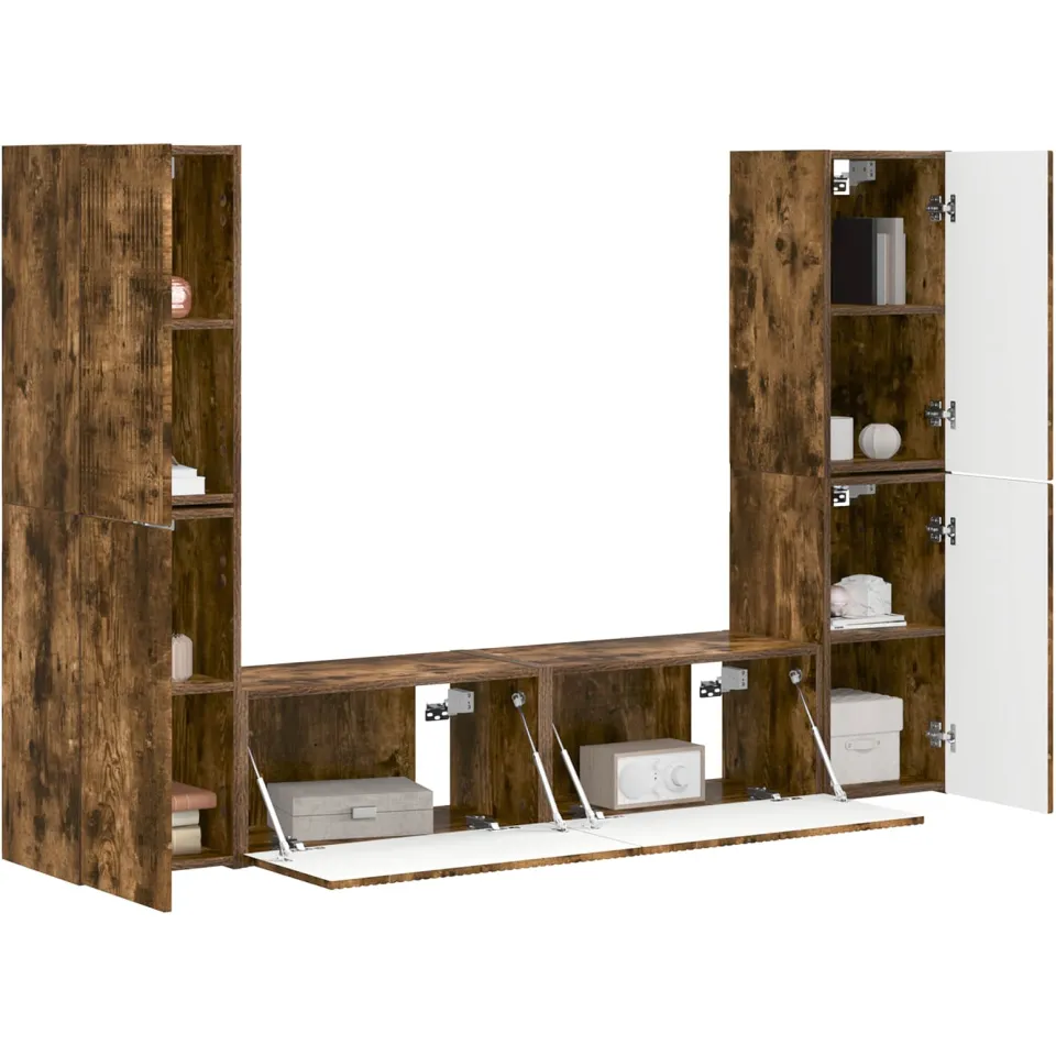 vidaXL Tv-meubelset 6 st 31 x 30 x 60 cm Gerookt eiken Bruin