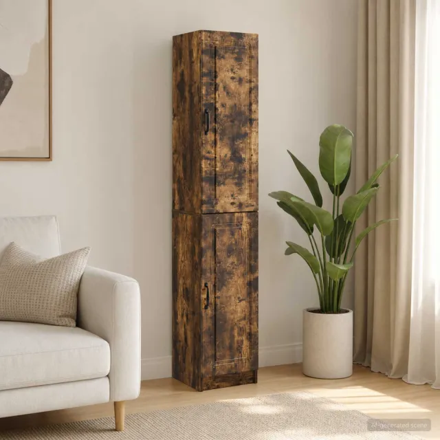 vidaXL Kastenset 2 st Gerookt eiken 33 x 34,5 x 87 cm Bewerkt hout, foto 2