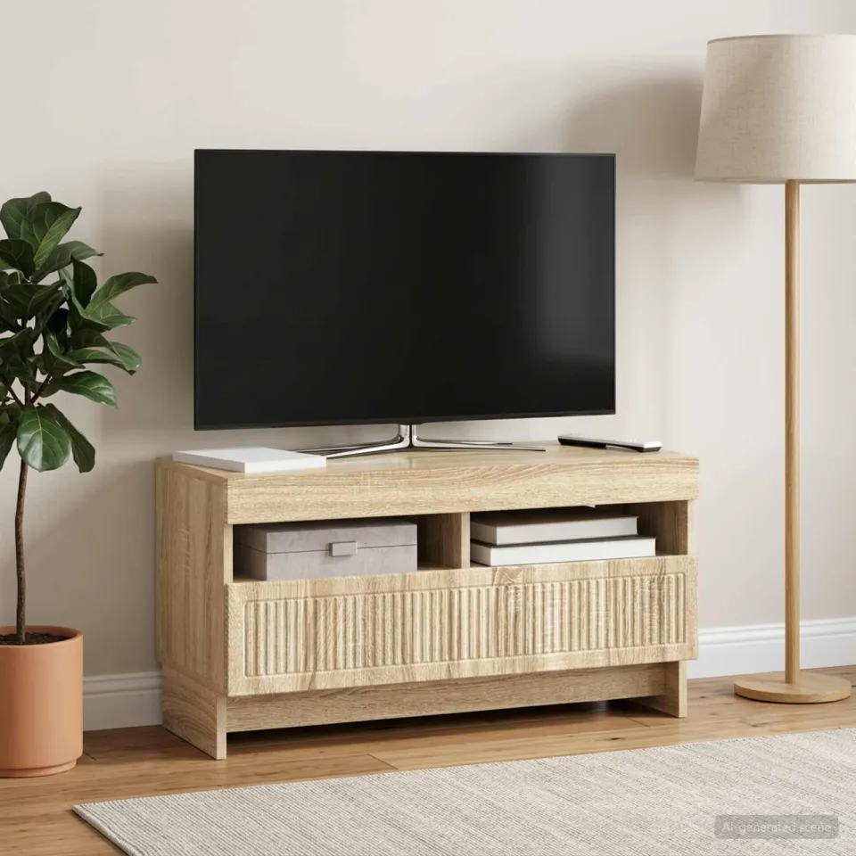 vidaXL LED tv-meubel EDE 81 x 35 x 43 cm Sonoma Eiken, foto 4