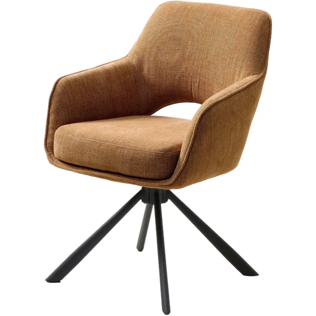 Nest of Nora Set van 2 - Nest of Nora Draaibare eetkamerstoelen met armleuningen Kavo - Chenille - Roest Terracotta