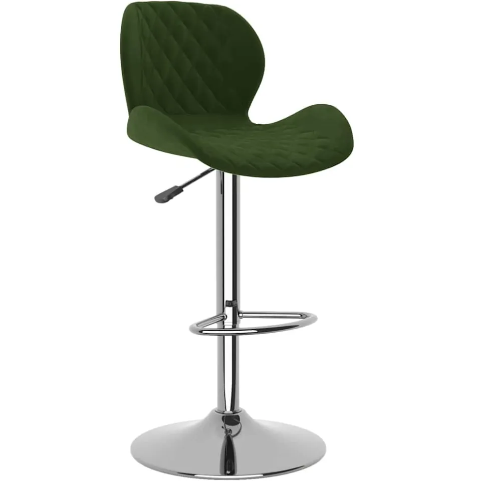 vidaXL Barkrukken 2 st fluweel donkergroen groen, foto 3