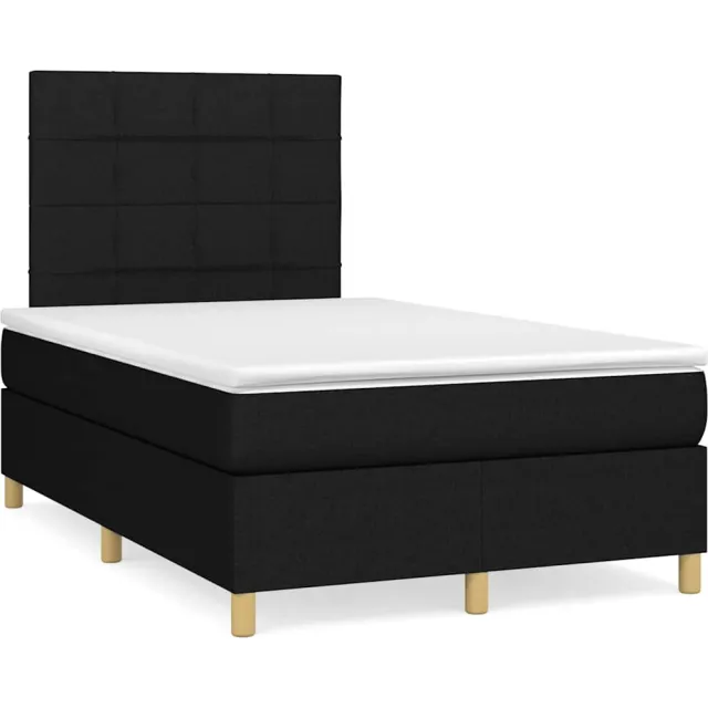 vidaXL Boxspring met matras stof zwart 120x190 cm