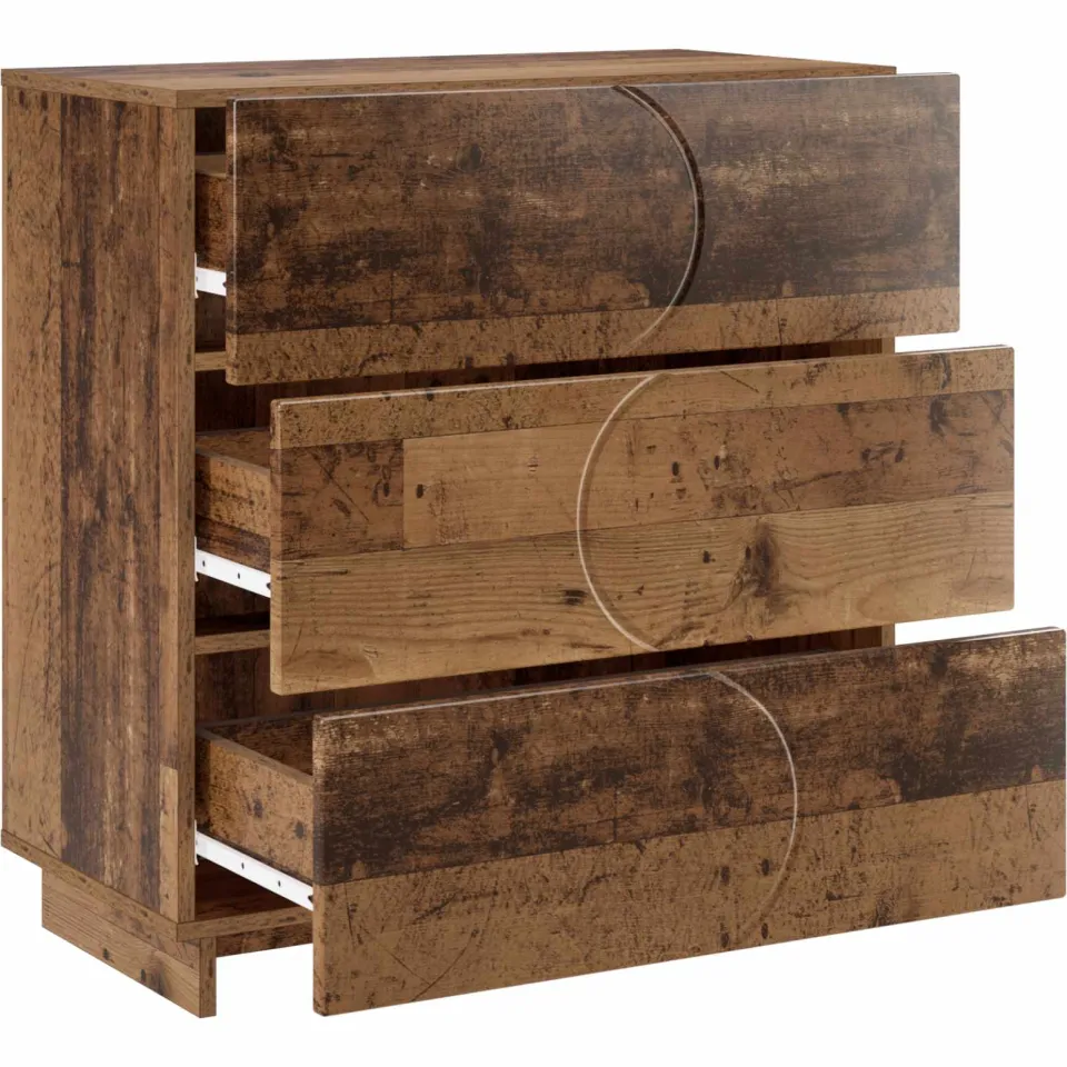 vidaXL Dressoir Oud hout 70 x 38 x 75 cm Bewerkt hout bruin, foto 2