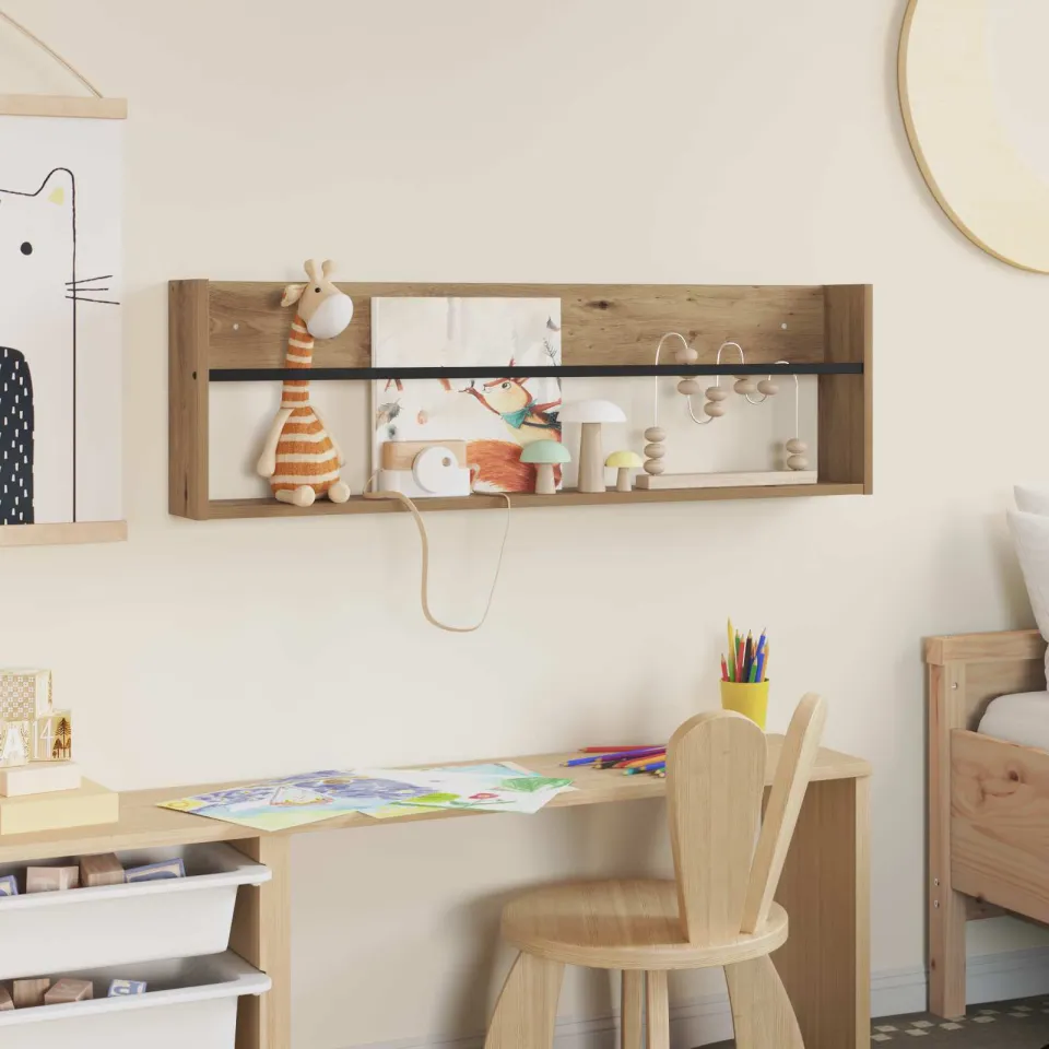 vidaXL Tijdschrift Rek Artisan Eiken 100 x 12 x 30 cm Bewerkt hout, foto 4