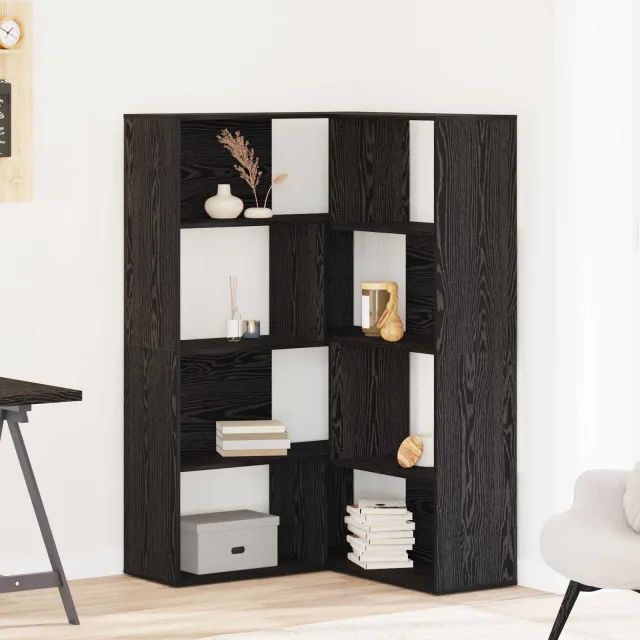 vidaXL Kledingkast 6-laags 85 x 85 x 140 cm Bewerkt hout Zwart Eiken, foto 2