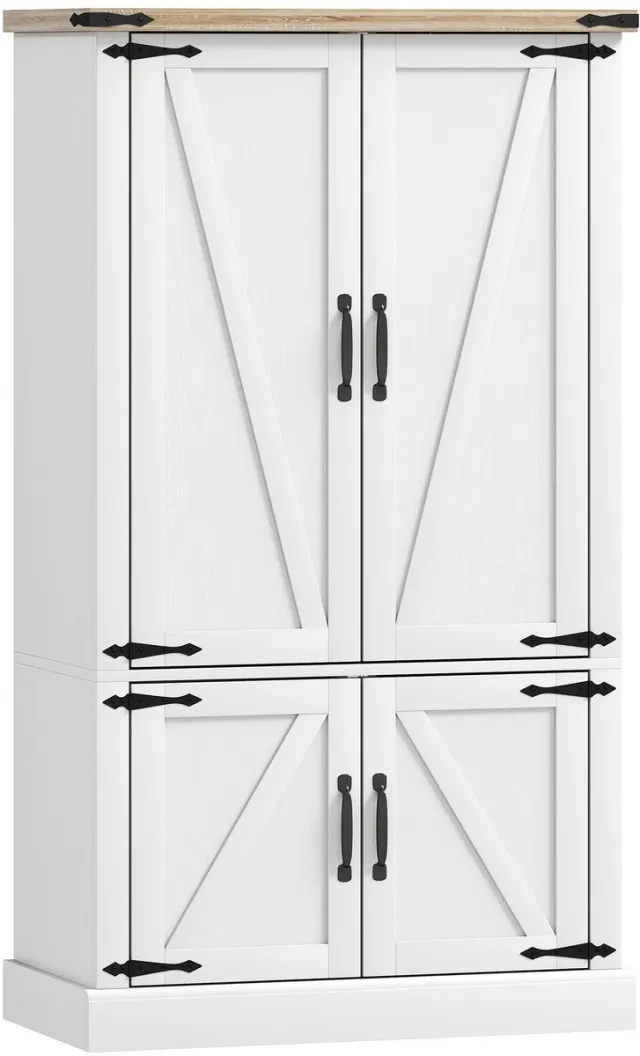 Homcom Keukenkast - MDF - 76,3 x 40 x 136 cm - Wit