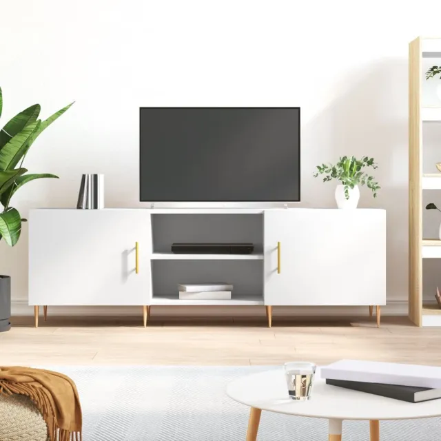 vidaXL Tv-meubel 150x30x50 cm bewerkt hout wit, foto 2