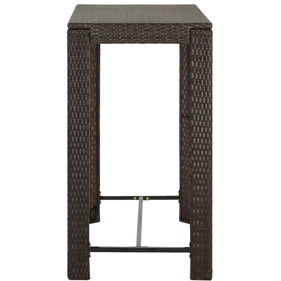 vidaXL Tuinbartafel 100x60,5x110,5 cm poly rattan bruin, foto 3