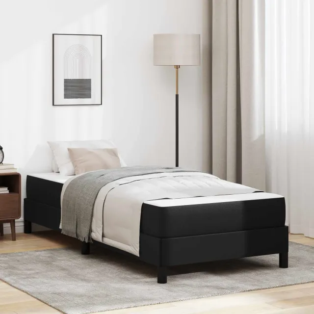 vidaXL Bedframe met matras Zwart 90 x 200 cm Stof