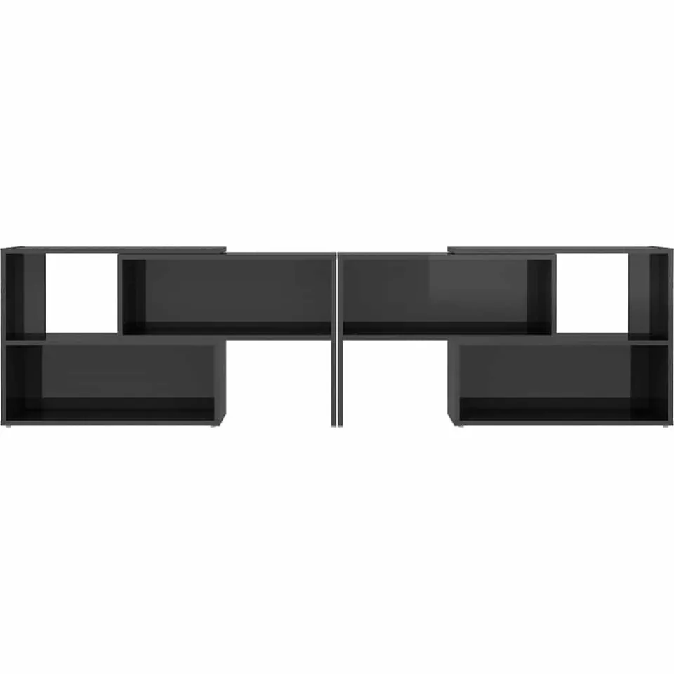 vidaXL Tv-meubel 149x30x52 cm bewerkt hout hoogglans grijs, foto 4