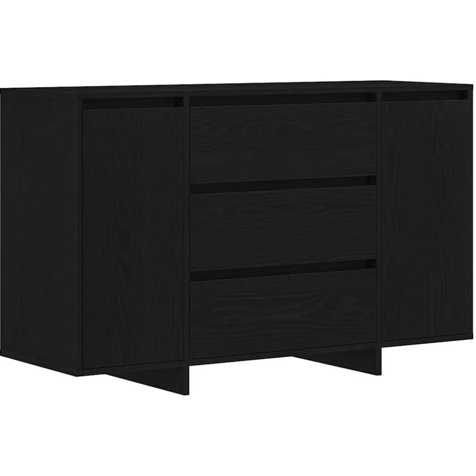vidaXL Dressoir Zwart Eiken 120 x 41 x 75 cm Bewerkt hout, foto 3