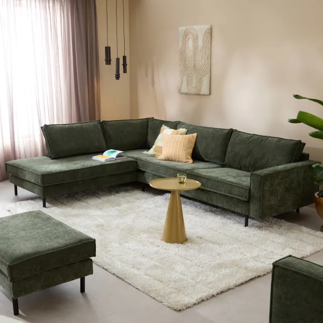 NOUS Living hoekbank links Lexington Rebel Groen