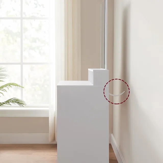 FurnStar kaptafel met spiegel - 80x40x140 cm - Wit