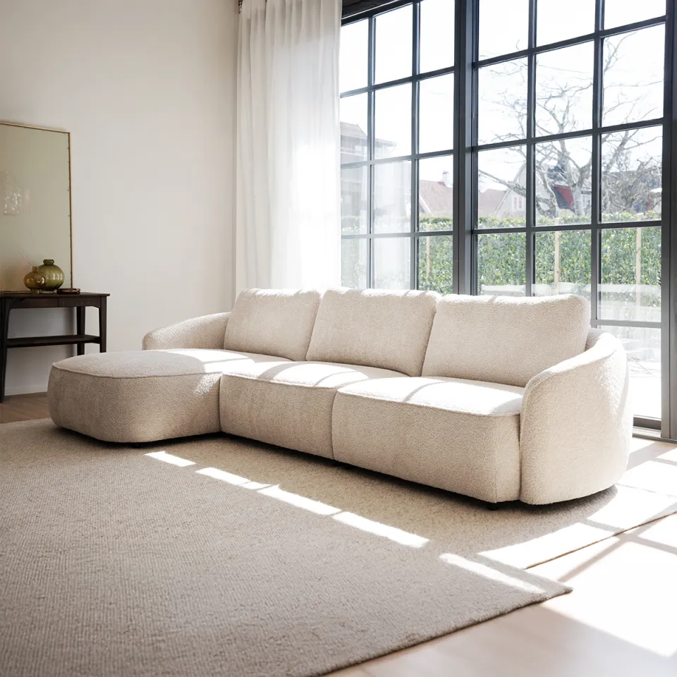 Rowico Home Norris gestoffeerde 4-zits hoekbank wit - links - 319 cm, foto 2