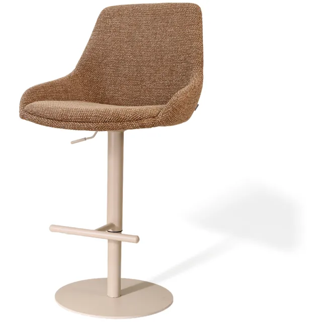 Nolon Niva-Isa draaibare tulp barkruk bruin blend - verstelbaar - beige onderstel