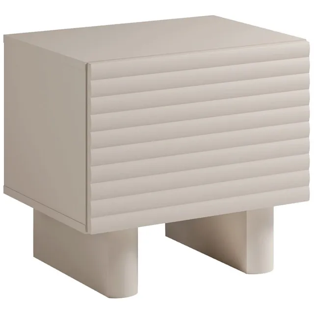 Vente-unique Nachtkastje met 1 deurtje - MDF - Beige - LUDIMA