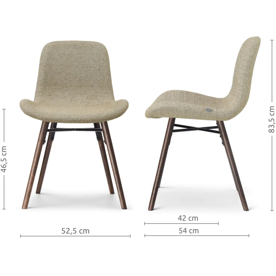 Nolon Nena-Fé eetkamerstoel taupe melange - walnoot houten onderstel, foto 3