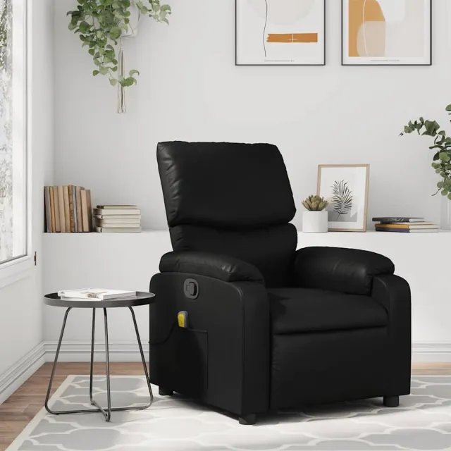 vidaXL Massagestoel - van - zwart - kunstleer