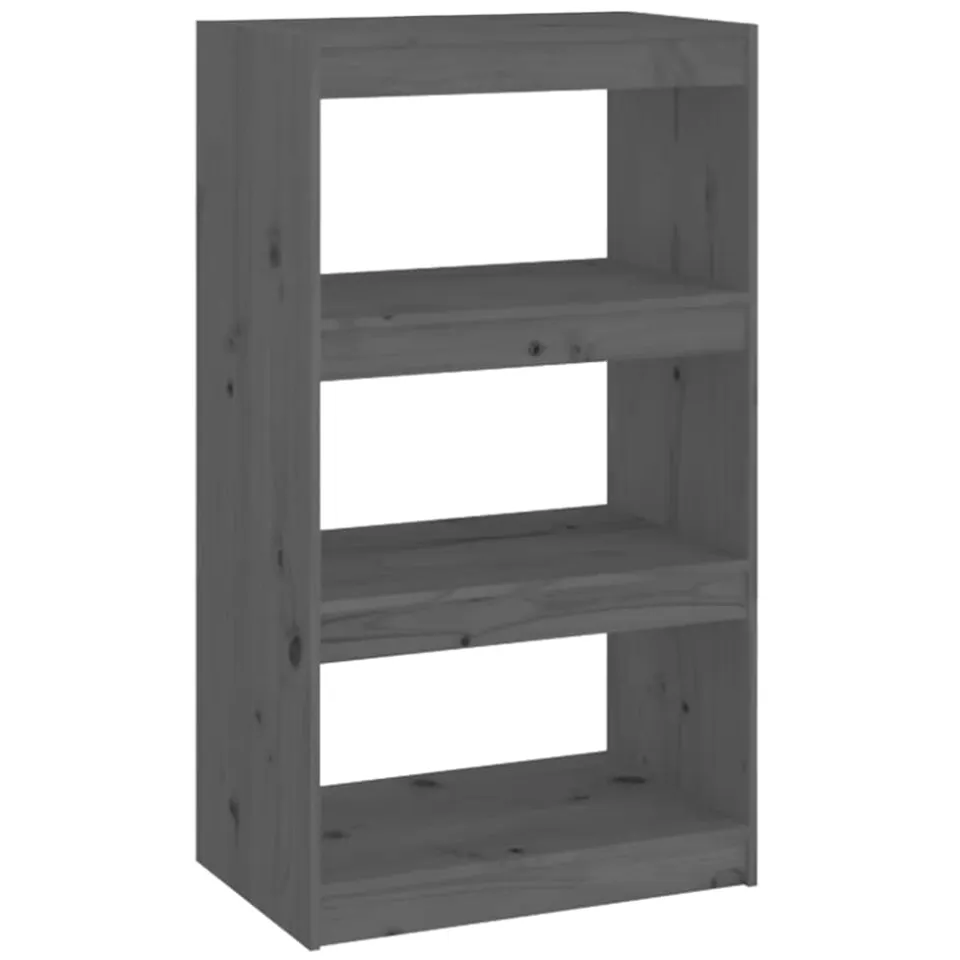 vidaXL Boekenkast/kamerscherm 60x30x103,5 cm massief grenenhout grijs