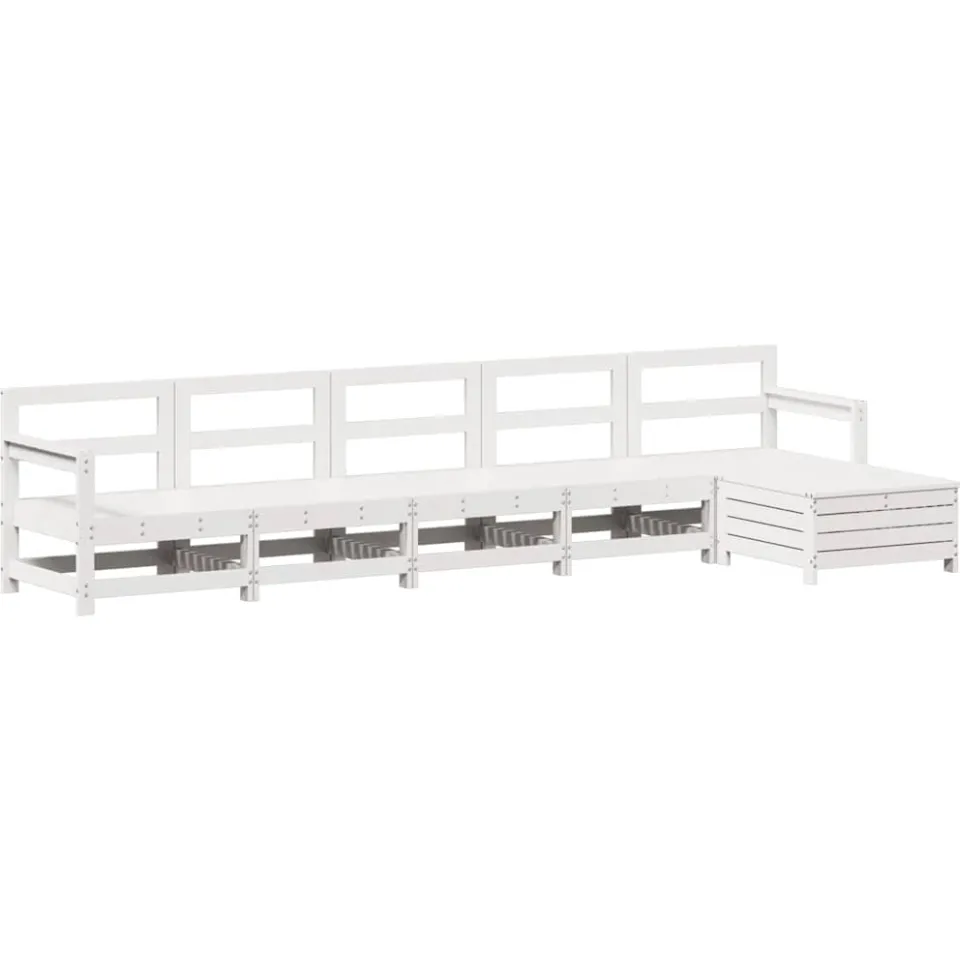 vidaXL 6-delige Loungeset massief grenenhout wit, foto 3