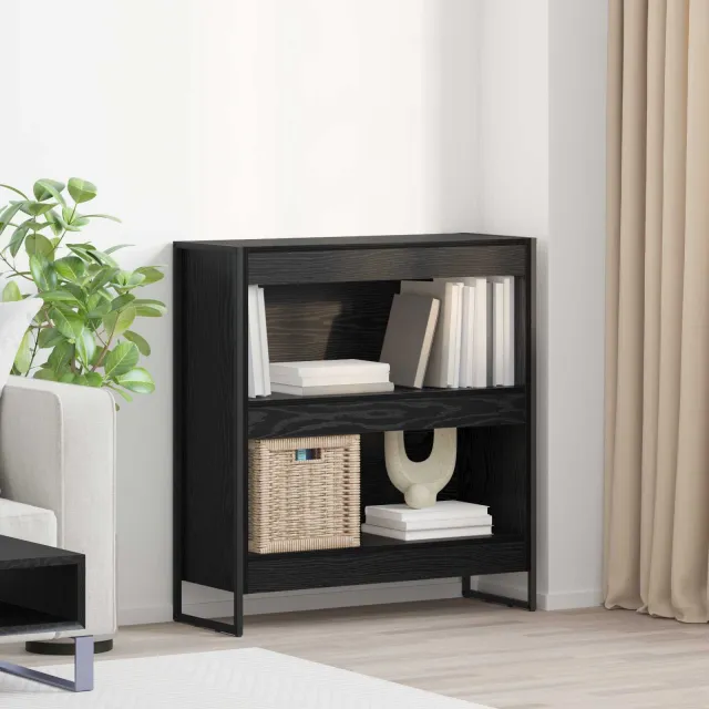 vidaXL Boekenkast 80 x 30 x 86,5 cm Bewerkt hout Zwart Eiken, foto 2