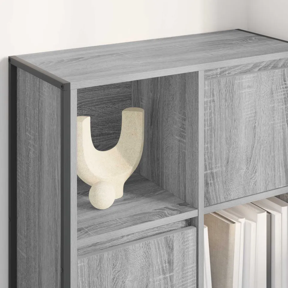 vidaXL Boekenkast Grijs Sonoma 68 x 30 x 108 cm Bewerkt hout, foto 4