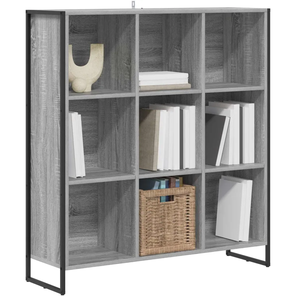 vidaXL Boekenkast Grijs Sonoma 99,5 x 30 x 108 cm Bewerkt hout