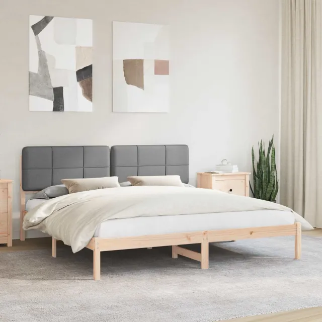 vidaXL Bedframe met Gevoerd Hoofdgedeelte Lichtgrijs 180 x 200 cm