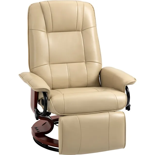 Homcom Relaxfauteuil - Synthetische hoes - 78x87x100cm - Crème