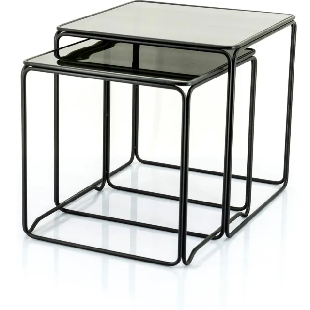 By-Boo Furnilux - Bijzettafel Olit Medium (set van twee)45 x 45 x 43 cm Zwart