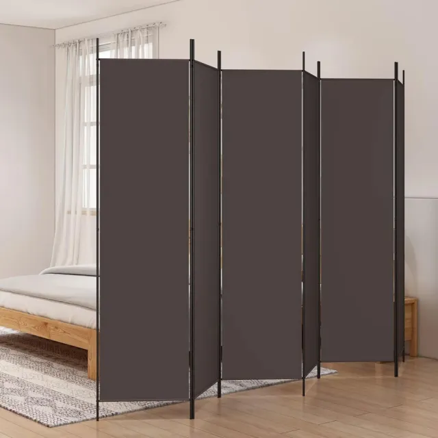 vidaXL Kamerscherm met 6 panelen 300x200 cm stof bruin, foto 2